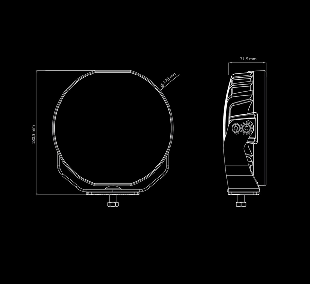 Strands SKYLORD, 7" Svart LED ekstralys, 108 Watt, 8.250 Lumen 