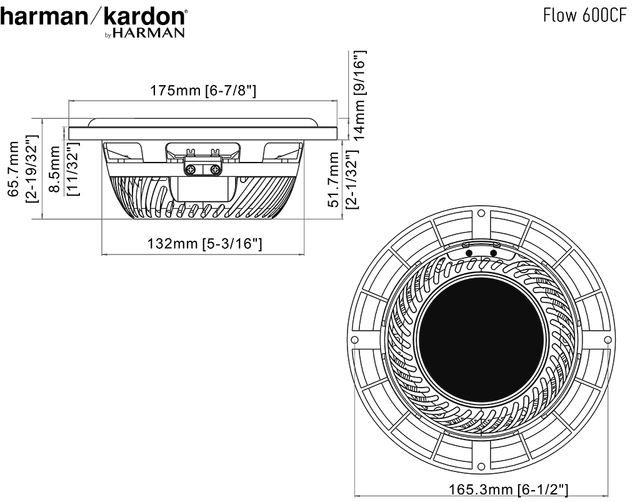Harman/Kardon Komponentsett  6½" 120W RMS, 6½", 2-veis komponentsett 