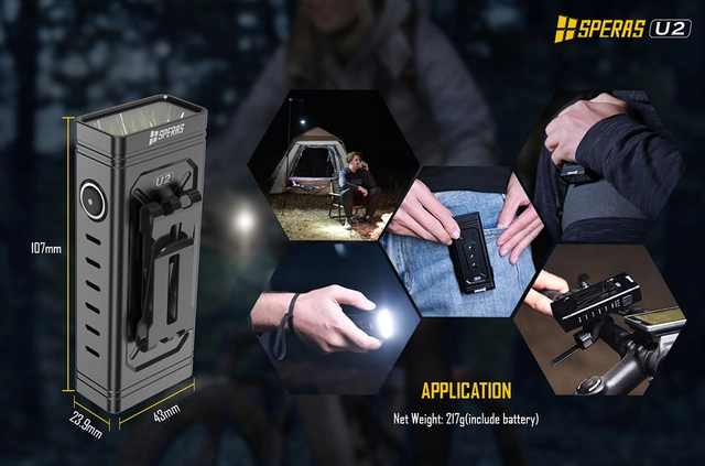 Speras U2 lykt for sykkel 5000lm / 320 meter kastelengde 