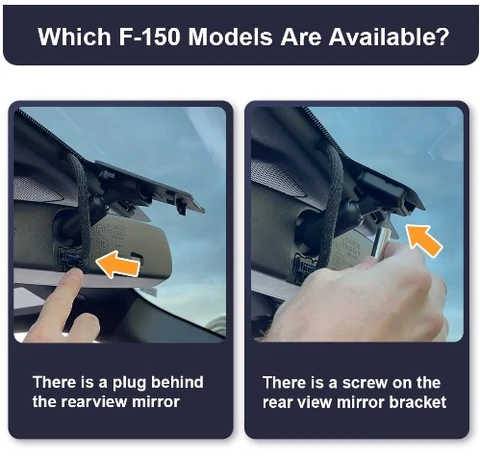 FITCAMX Integrert 4K Dashcam (foran) Ford F-150 / F-250 Raptor (2021 -->) 