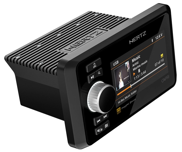 HERTZ CAPRI Marine radio m/bt 4,3"skjerm 100% vanntett front IP67, 4 x 70W 