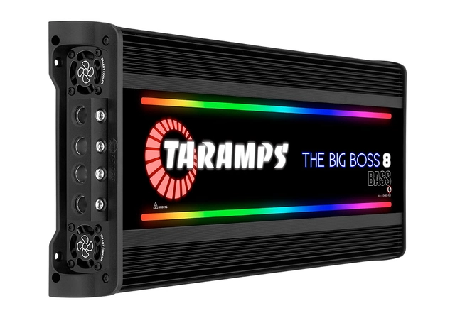 Taramps Bilforsterker 1x8000W 0,5~2ohm 0,5~2 ohm Sort utførelse / RGB 