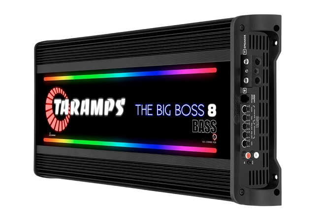 Taramps Bilforsterker 1x8000W 0,5~2ohm 0,5~2 ohm Sort utførelse / RGB 