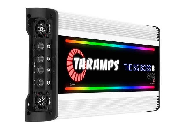 Taramps Bilforsterker 1x8000W 0,5~2ohm 0,5~2 ohm Hvit utførelse / RGB 