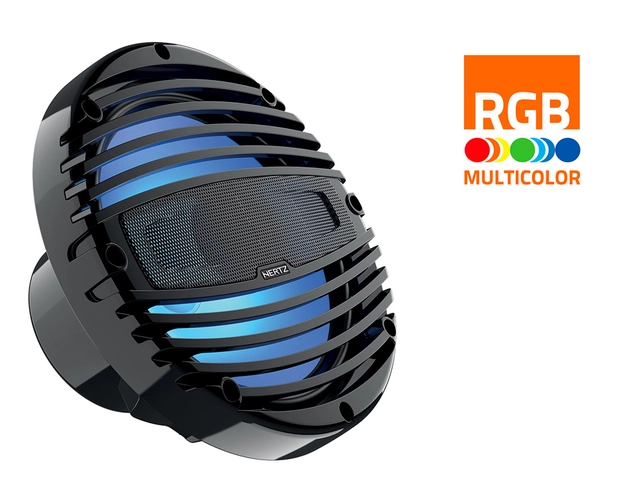 Hertz HMX8LDTC, 8,8" koaxial 2-veis sort Sprutsikker IP65, 200W, RGB-LED 