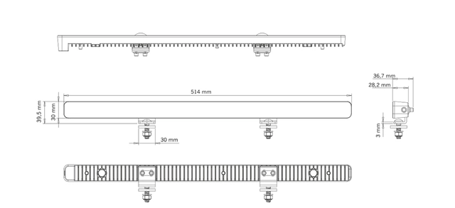 Strands  Nuuk E-line LOW PROFILE 20" LED-lys low profile 