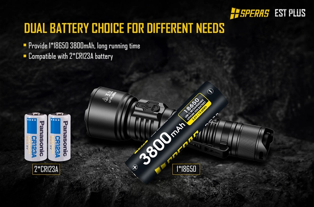 Speras EST PLUS lommelykt 1600lm / 726 meter kastelengde 