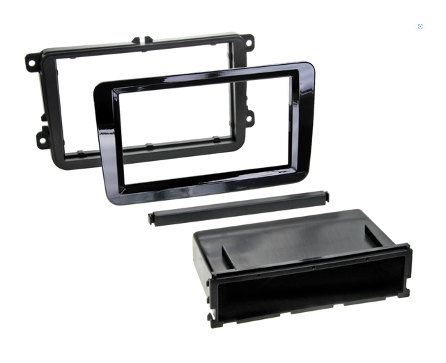 ConnectED Premium monteringsramme 1-DIN VW/Skoda RCD/RNS-formfaktor (sort piano) 