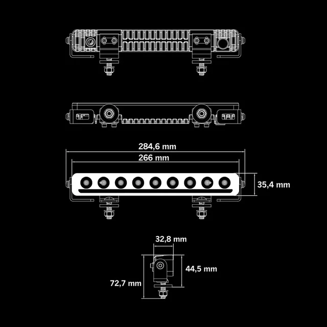 Strands  Nuuk E-line LOW PROFILE 10" LED-lys low profile m/posisjonslys 