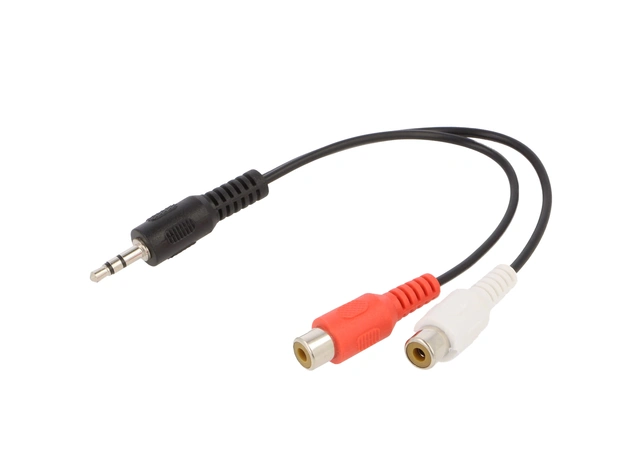 ConnectED Mini-jack til RCA adapter 3,5 mm stereo han - 2 x RCA hun 