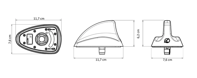 Calearo Shark2 DAB (Fakra) Sharkantenne for takmontering 