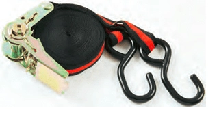 AH Bagasjebånd m/ 2 kroker/jekkestrammer 4,5m + 0,5 meter 