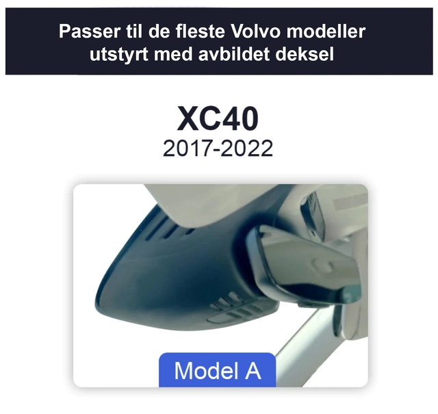FITCAMX Integrert 4K Dashcam (foran+bak) Volvo XC40/EX40 Electric (2018-->) 