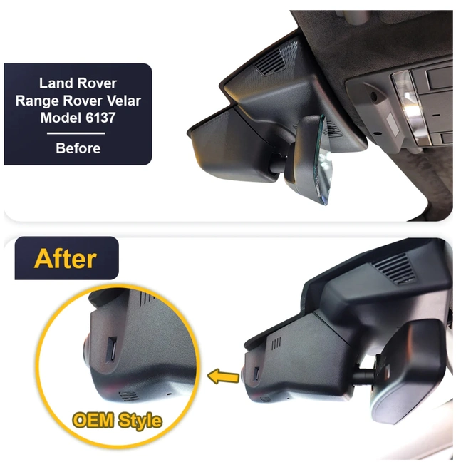 FITCAMX Integrert 4K Dashcam (foran+bak) Jaguar/Range Rover (2016 -->) "6137" 