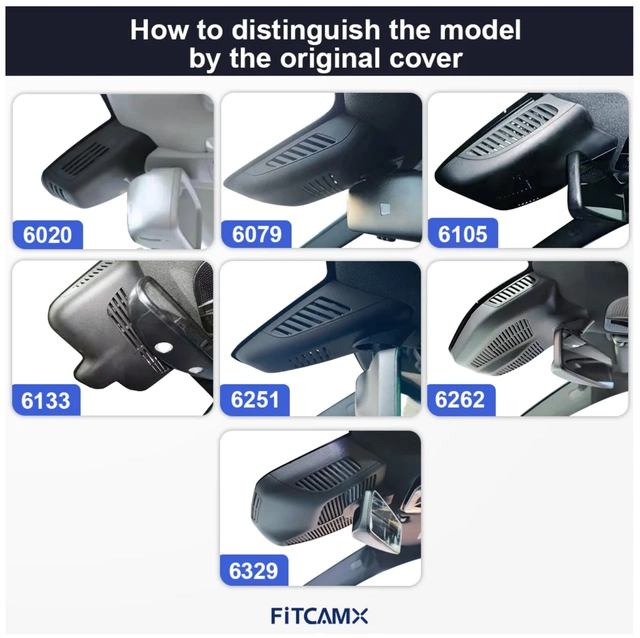 FITCAMX Integrert 4K Dashcam (foran+bak) MB C/E/GLC (2015-2020) "6105" Sort 
