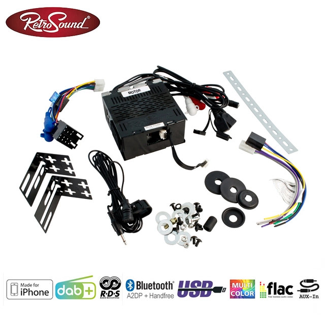 RetroSound MOTOR 6DAB Hovedenhet m/FM/DAB/AUX/BT/2xUSB/3xlinje 