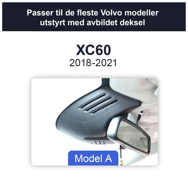FITCAMX Integrert 4K Dashcam (foran+bak) Volvo XC60 (2014 - 2017) 