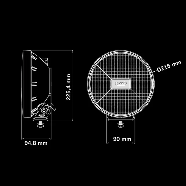 Strands IZE LED OLD SCHOOL, 9" LED ekstralys, 172 Watt, 12.000 Lumen 