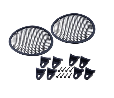 ConnectED Sortlakkerte alugriller, 6,5" 2 x griller, 8 x festeklemmer medfølger