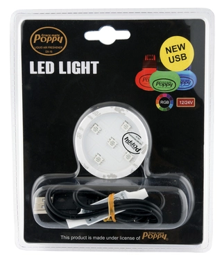 Poppy LED-plate, multicolor Lyser opp Poppy-krukken fra undersiden