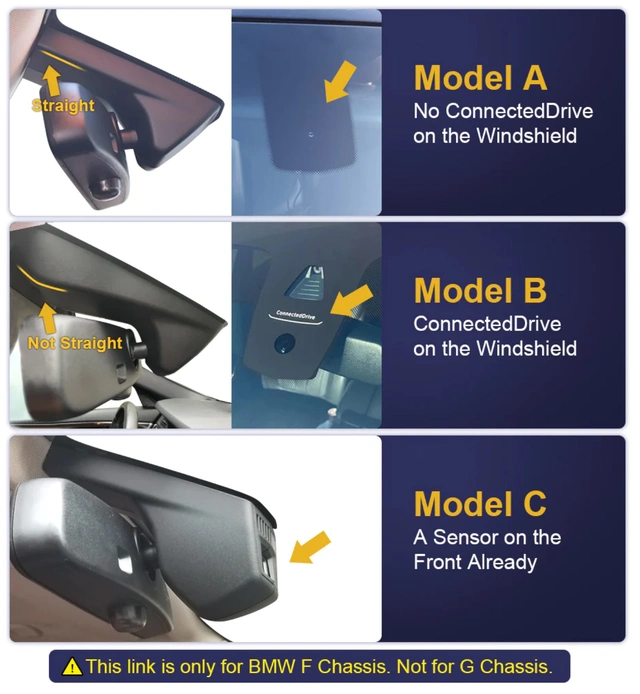 FITCAMX Integrert 4K Dashcam (foran) BMW 5-serie (2012 - 2016) Model A 