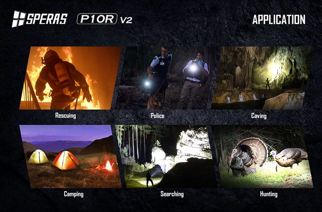 Speras P10Rv2 lykt i praktisk koffert 10.000lm / 574 meter kastelengde 