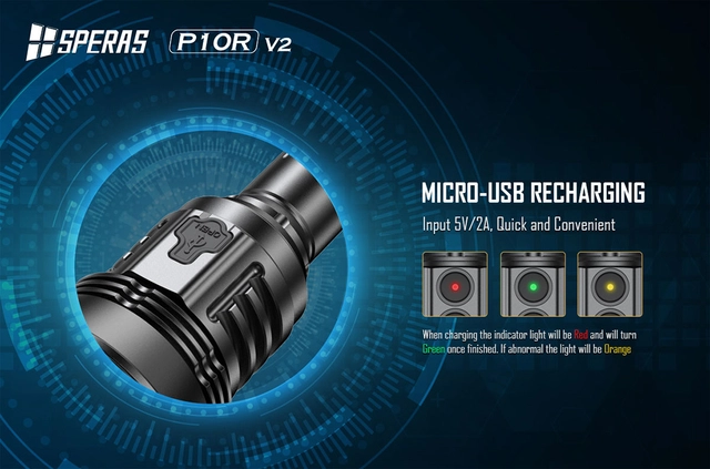 Speras P10Rv2 lykt i praktisk koffert 10.000lm / 574 meter kastelengde 