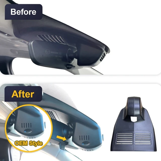 FITCAMX Integrert 4K Dashcam (foran+bak) Mazda CX-60 2022-2025 med soltak 