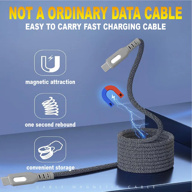 ConnectED Phone Kabel 1 meter Lightning USB Type-C til Lightning,magnetisk kabel 