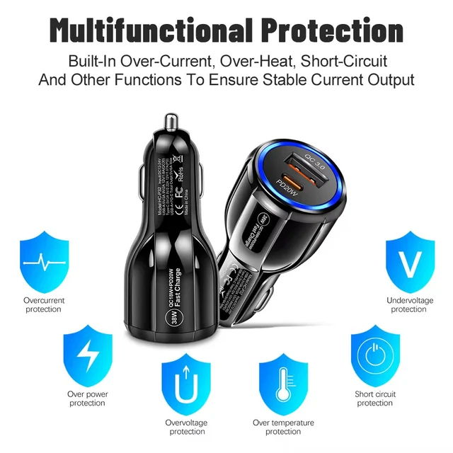 ConnectED Phone billader 48W, både USB og Type-C 