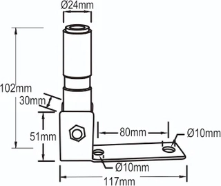 Strands Stangfeste vinkelmontering 