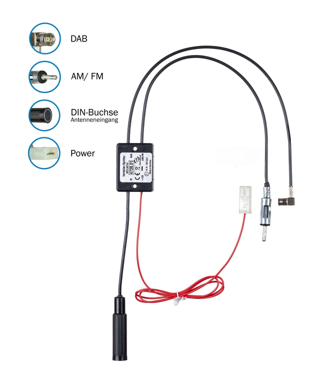 ATTB FM/DAB splitter - SMB DIN (Han) -> DIN (Hun) 