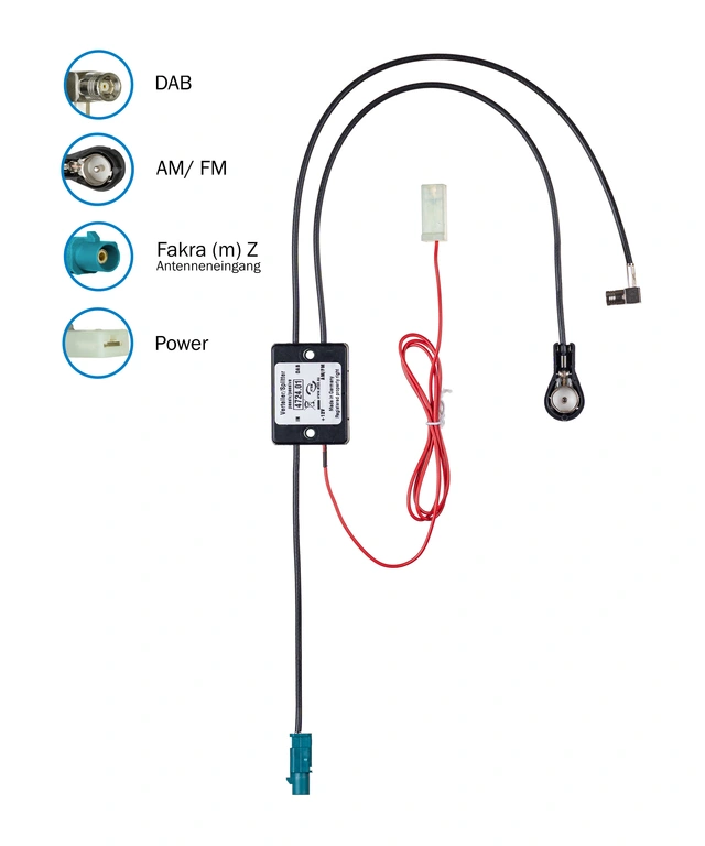 ATTB FM/DAB splitter - SMB Fakra (Han) ->ISO (Han) 