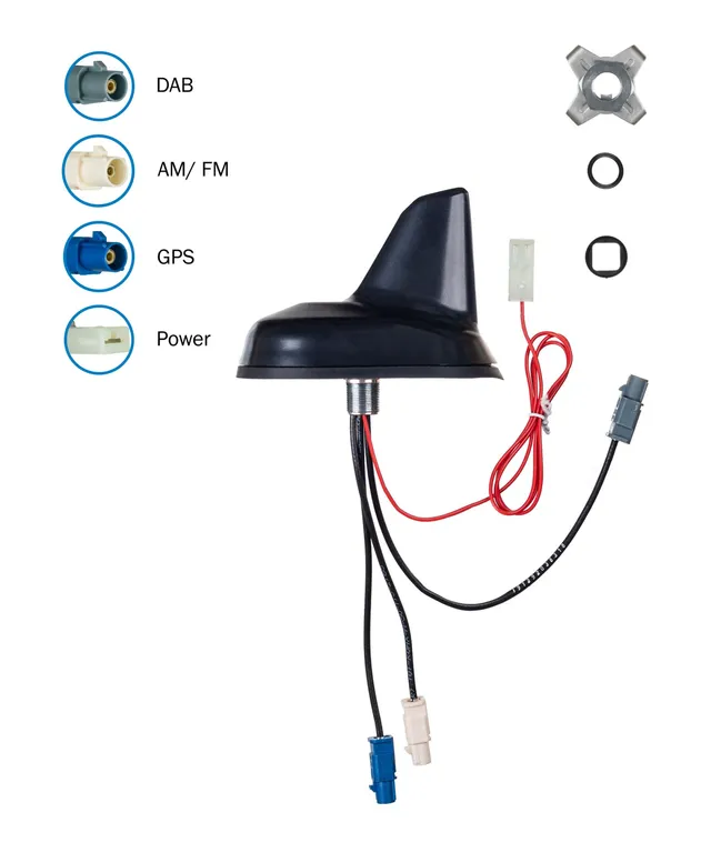 ATTB DAB/FM/GPS-ant. - Fakra Aktiv sharkantenne for takmontering 