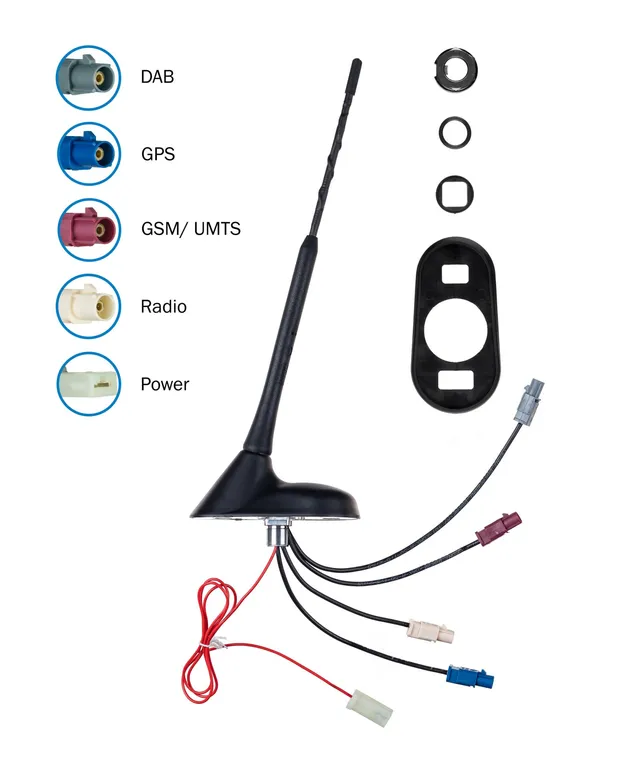 ATTB FM/DAB/GPS/GSM - Fakra Kombiantenne for montering på tak 