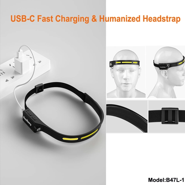 Speras B47L1 hodelykt 500lm / 130 meter kastelengde 