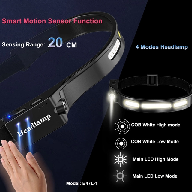 Speras B47L1 hodelykt 500lm / 130 meter kastelengde 
