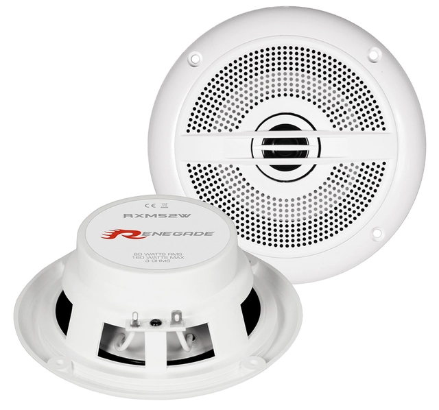 Renegade 5¼" 2-veis marinehøyttaler 80/160W, Hvit 