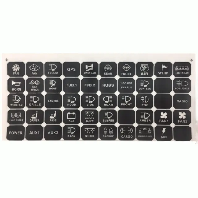 Metra LED bryterpanel 8 brytere med utskiftbare symboler 