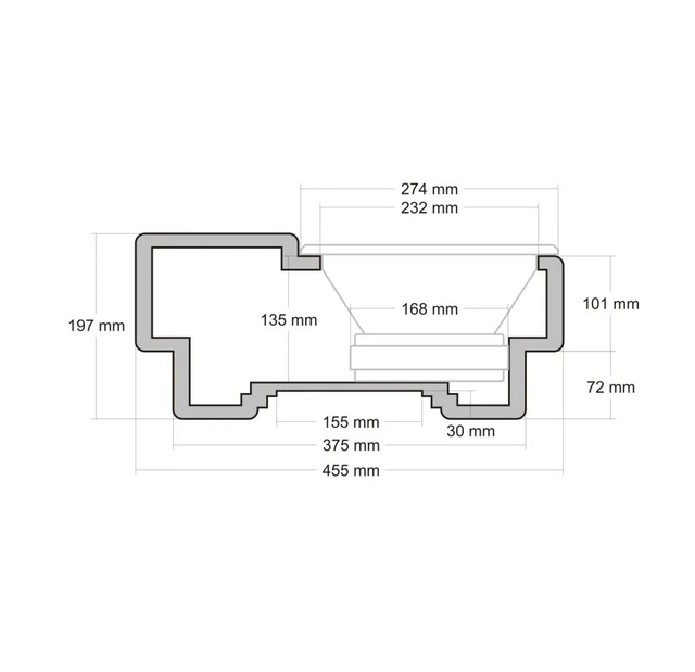 ConnectED 10" basskasse Reservehjulsbrønn (18" hjulstørrelse) 