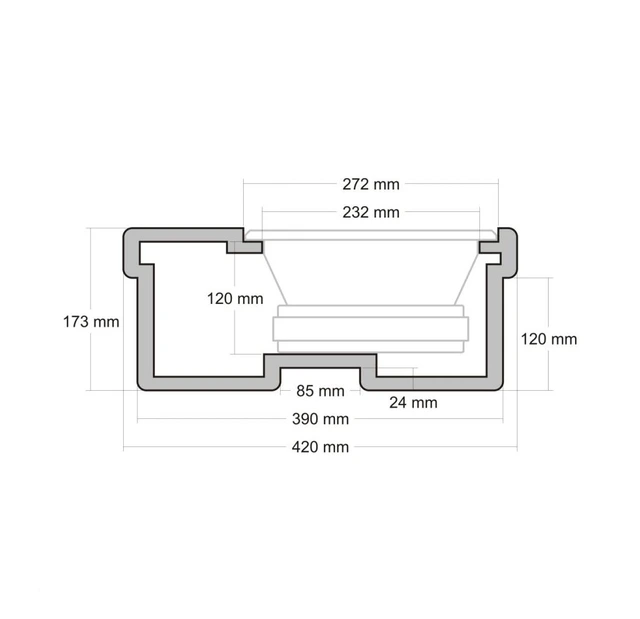 ConnectED 10" basskasse Reservehjulsbrønn (17-18" hjulstørrelse) 