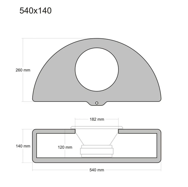 ConnectED Bilspesifikk basskasse 8" Reservehjulsbrønn (540x140mm) 