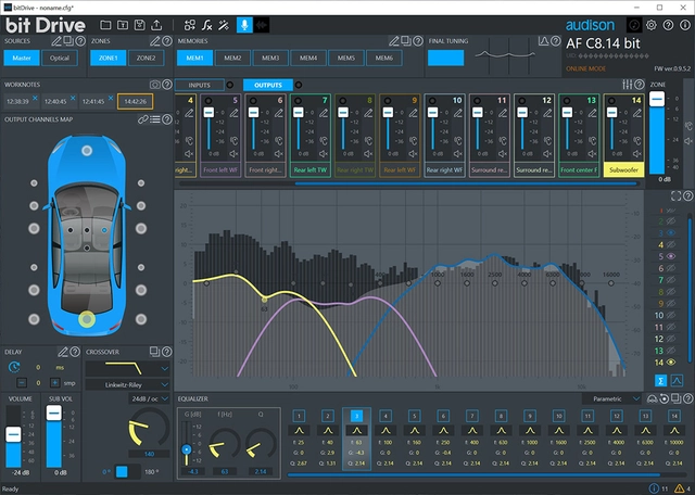 Audison Forza 8-kanals DSP-forsterker 800W RMS  @ 2ohm 